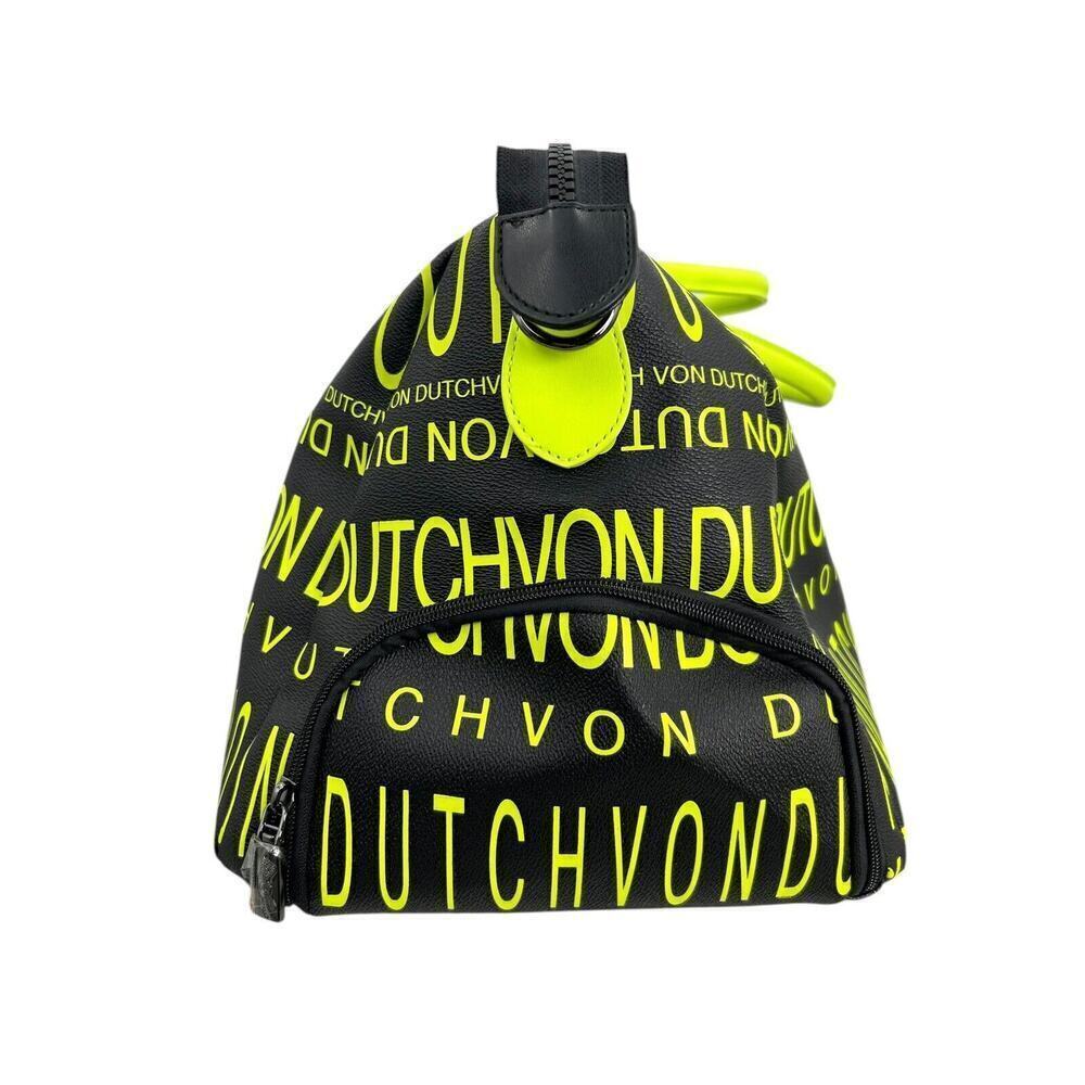 NWT Von Dutch Monogram Black Yellow Overnight Travel Gym Sports Bag - Picture 7 of 14